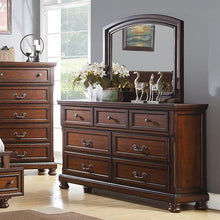 Load image into Gallery viewer, Dresser With 3 Small & 4 Large Drawers, Round Knobs, Bedroom Furniture - Cherry