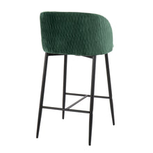 Load image into Gallery viewer, Fran - Pleated Waves Contemporary Fixed Height Counter Stool (Set of 2)