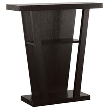 Load image into Gallery viewer, 2 Shelf Console Table With V Shape Design - Brown