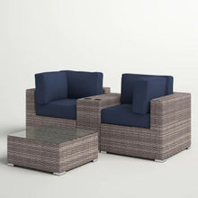 Load image into Gallery viewer, Wicker Seating Group Set With Table And Cushions