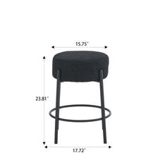 Load image into Gallery viewer, Round Bar Stools (Set of 2), Contemporary Upholstered Dining Stools For Kitchens, Coffee Shops And Bar Stores