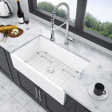 Load image into Gallery viewer, Ceramic Farmhouse Sink With Deep Basin And Stainless Steel Grid