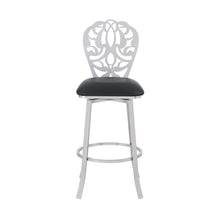 Load image into Gallery viewer, Iron Swivel Bar Height Bar Chair - Black And Silver