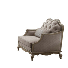 Load image into Gallery viewer, Fabric Tufted Chair And A Half And Toss Pillow - Beige And Taupe