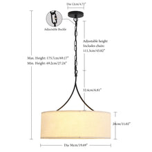 Load image into Gallery viewer, 3 Light Drum Pendant Light