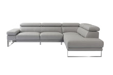 Load image into Gallery viewer, Top Grain Leather L Shaped Two Piece Sofa Chaise Sectional - Gray