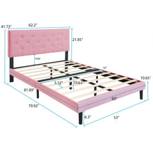 Load image into Gallery viewer, Modern Upholstered Platform Bed Frame With Button Tufted Fabric Headboard