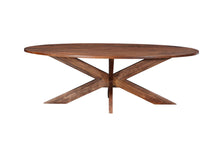 Load image into Gallery viewer, Solid Wood Cross Leg Base Oval Dining Table - Brown
