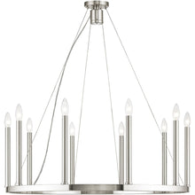 Load image into Gallery viewer, Eleven Light Metal Dimmable Chandelier With Shades - Nickel