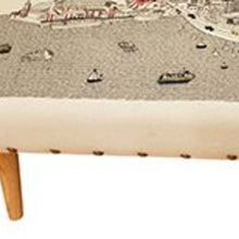 Load image into Gallery viewer, Wool Ottoman 38" - Brown / Cream