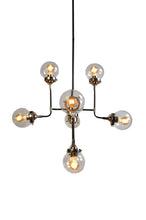 Load image into Gallery viewer, Sputnik Eight Light Metal Chandelier With Shades - Silver