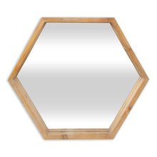 Load image into Gallery viewer, 21" Hexagon Framed Accent Mirror - Brown