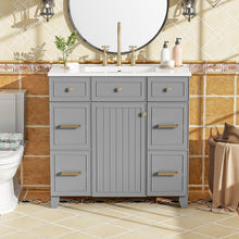 Load image into Gallery viewer, Bathroom Vanity With Ceramic Sink, Soft Close Doors, Adjustable Shelves