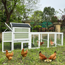 Load image into Gallery viewer, Chicken Coop, Large Outdoor Hen House With Run And Nesting Box Poultry Cage, Rabbit Hutch - Gray Green