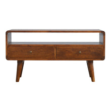 Load image into Gallery viewer, Solid Wood Curved Media Unit