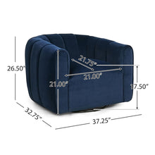 Load image into Gallery viewer, Serenizia - Upholstered Velvet Swivel Chair With Channel Tufted