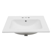 Load image into Gallery viewer, Modern Rectangular Single Vanity Top With Overflow And 3 Faucet Holes - White