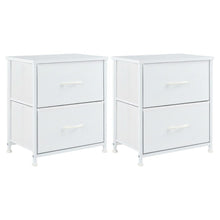 Load image into Gallery viewer, Fabric Metal And Wood Two Drawer Dresser (Set of 2) - White