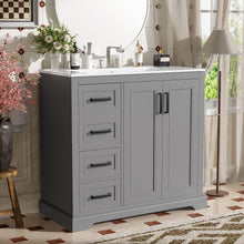 Load image into Gallery viewer, Bathroom Vanity With Sink, Soft Close Doors, Adjustable Shelf & 3 Drawers