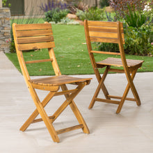 Load image into Gallery viewer, Outdoor Foldable Wood Dining Chair With Slat Design (Set of 2)