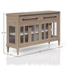 Load image into Gallery viewer, Power Ready - Buffet With Glass Cabinet Doors - Sand