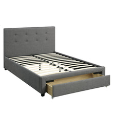Load image into Gallery viewer, Bed With Tufted Headboard And Storage Drawer