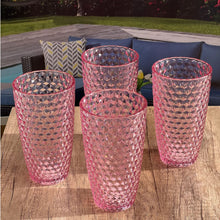 Load image into Gallery viewer, Leading Ware Diamond Cut Acrylic Drinking Glasses (Set of 4)