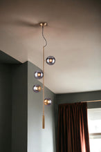 Load image into Gallery viewer, Shaded Four Light Metal Dimmable Ceiling Light With Clear Shades - Gold