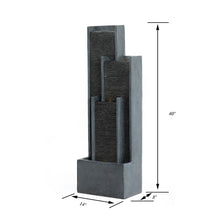 Load image into Gallery viewer, Outdoor Water Fountain With Cascading Waterfall And LED Lighting - Black