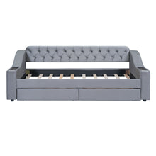 Load image into Gallery viewer, Upholstered Daybed With Storage Armrests And USB Port