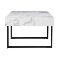 Load image into Gallery viewer, Faux Marble Metal With Iron Coffee Table - White