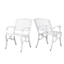 Load image into Gallery viewer, Unravel - Outdoor Arm Chair With Scroll Design And Floral Accents (Set of 2) - White