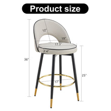 Load image into Gallery viewer, Modern Upholstered 360° Rotatable Bar Chair With Metal Legs For Dining Room (Set of 2)