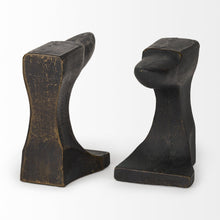 Load image into Gallery viewer, Poly Decorative Bookends (Set of 2) - Black / Gold
