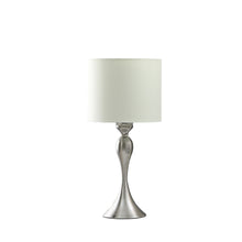Load image into Gallery viewer, Metal Table Lamp With Off-White Drum Shade - Silver
