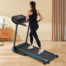 Load image into Gallery viewer, Incline Treadmill For Running & Walking, Hydraulic System Auto Folding With Type C & USB Charge For Android, 10Mph, Bluetooth Speaker - Black
