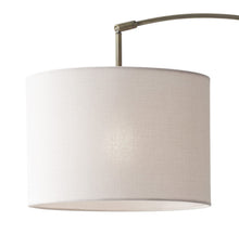 Load image into Gallery viewer, Arc Floor Lamp With Off-White Solid Color Drum Shade - Brass