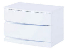 Load image into Gallery viewer, Two Drawers Mirrored Nightstand - White