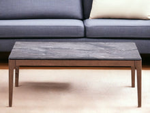Load image into Gallery viewer, 47" Stone And Solid Wood Coffee Table - Cool Gray