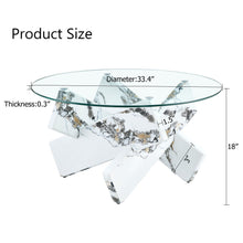 Load image into Gallery viewer, Modern Round Glass Coffee Table With Tempered Glass