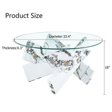 Load image into Gallery viewer, Modern Round Glass Coffee Table With Tempered Glass