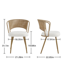 Load image into Gallery viewer, Dining Chairs With Wing Back Design For Kitchen (Set of 2) - Beige / Brown