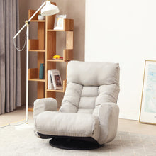 Load image into Gallery viewer, Modern With Metal Frame Swivel Game Lounge Chair With Adjustable Headrest And Waist Support, 360 Degree Rotatable Leisure Chair For Living Room - Gray