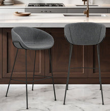 Load image into Gallery viewer, Steel Low Back Bar Height Bar Chairs (Set of 2) - Gray And Black