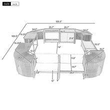 Load image into Gallery viewer, Spa Surround Spa Frame Quadrilateral Outdoor Rattan Sectional Sofa Set With Mini Sofa, Wooden Seats And Storage Spaces