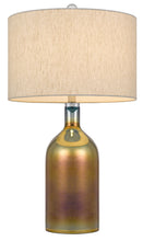 Load image into Gallery viewer, Glass Novelty Table Lamp With Gray Drum Shade - Gold
