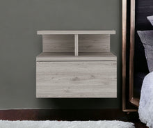 Load image into Gallery viewer, 12" One Drawer Faux Wood Nightstand - Light Gray