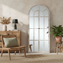 Load image into Gallery viewer, 71" Wood Arch Framed Full Length Mirror - White