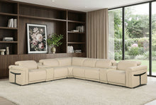 Load image into Gallery viewer, Italian Leather Modular L-Shaped Eight Piece Corner Sectional With Console - Beige