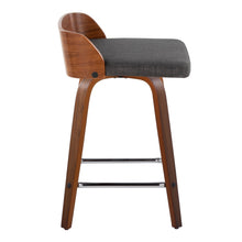 Load image into Gallery viewer, Maya - Mid Century Modern Fixed Height Counter Stool With Swivel With Square Footrest (Set of 2)